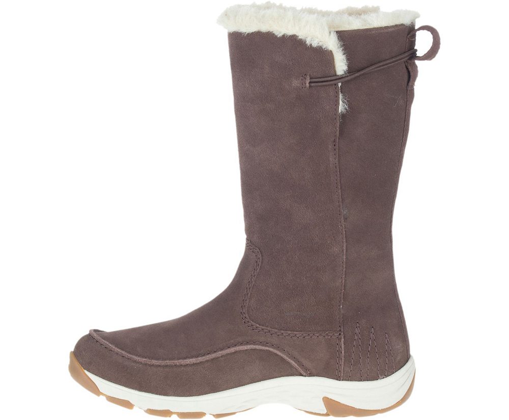 Merrell Boots Brown - Approach Sage Tall Polar Waterproof - Womens 70IVWLBGH